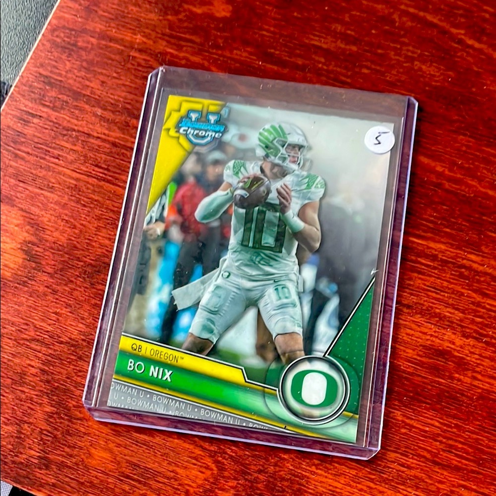 Bowman Chrome Oregon QB Card Bo Nix Football Card
